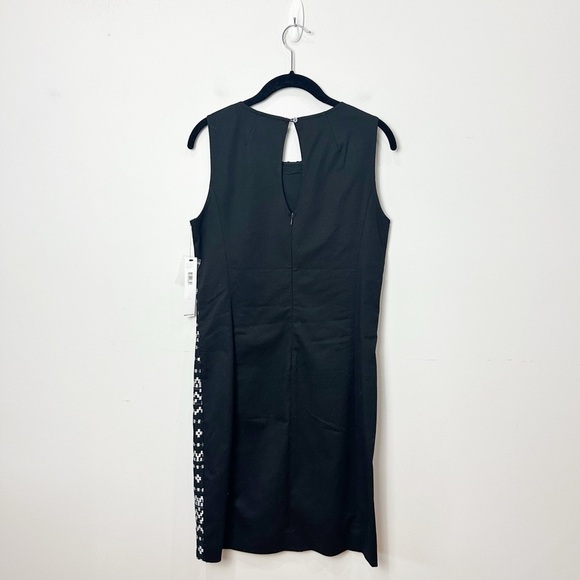 DKNYC Woven Shift Dress Black White Linen Cotton Sleeveless - Picture 2 of 7